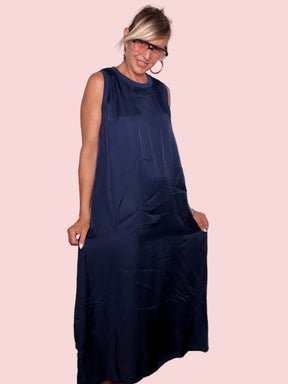 Abito Maxi Satin Trapezio — FEMALE