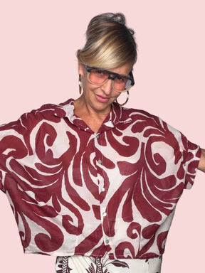 Camicia Oversize Stampa Arabeschi —