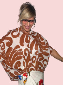 Camicia Oversize Stampa Arabeschi —