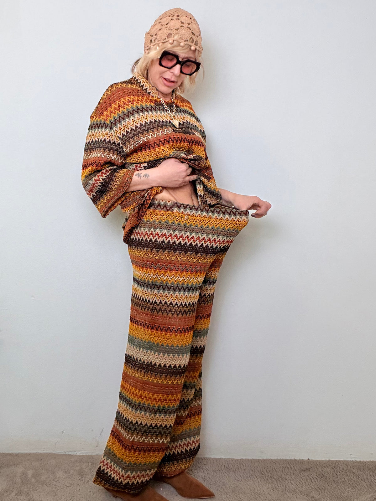 Pantalone Crochet Chevron Multicolor