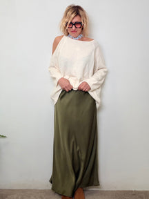 Gonna Fluida Satinata Maxi