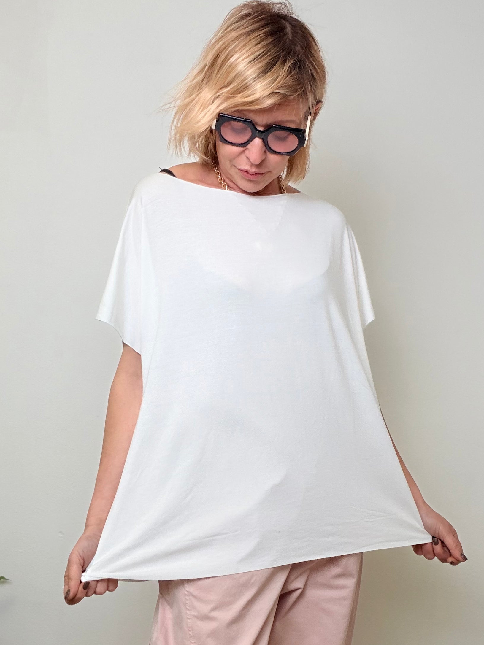 Top Kimono Taglio Vivo Over