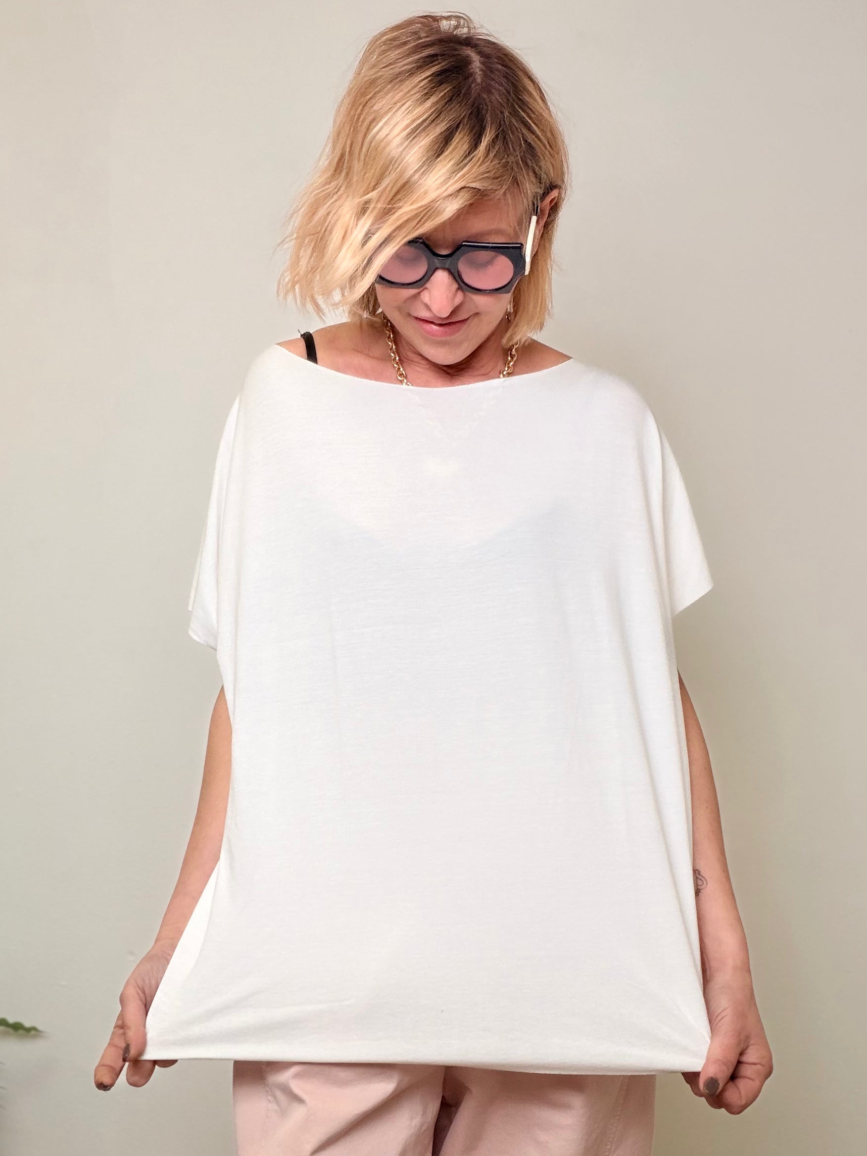 Top Kimono Taglio Vivo Over