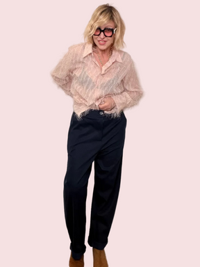 Pantalone Balloon con Cuciture Over