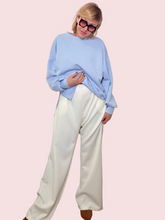 Pantalone Wide Leg Modal Bianco Panna