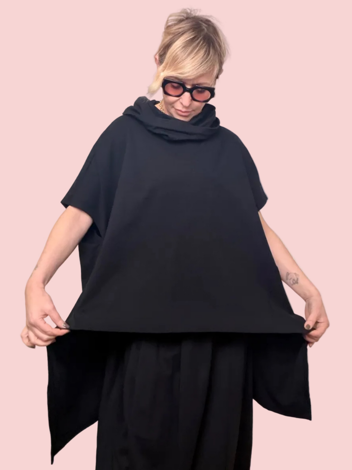 Casacca Over Punto Milano con Collo Alto