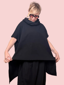 Casacca Over Punto Milano con Collo Alto