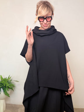 Casacca Over Punto Milano con Collo Alto