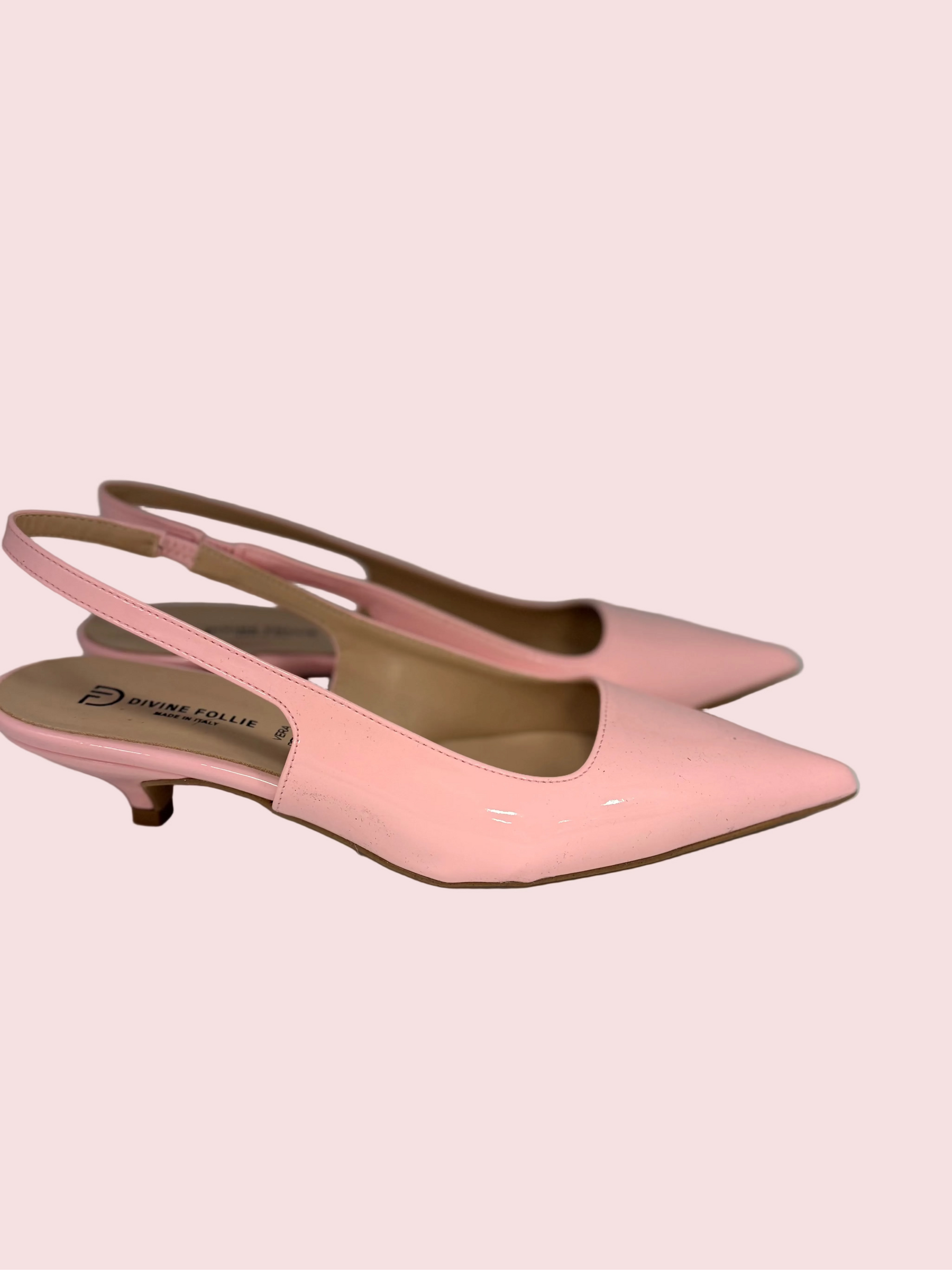 Slingback Rosa Vernice Kitten Heel – Divine Follie