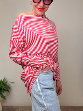 Jeans Wide Leg con Banda Laterale Strass