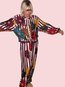 Completo bomber pantalone bordeaux - frontale
