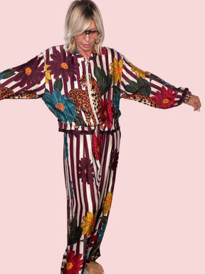 Completo bomber pantalone bordeaux - frontale