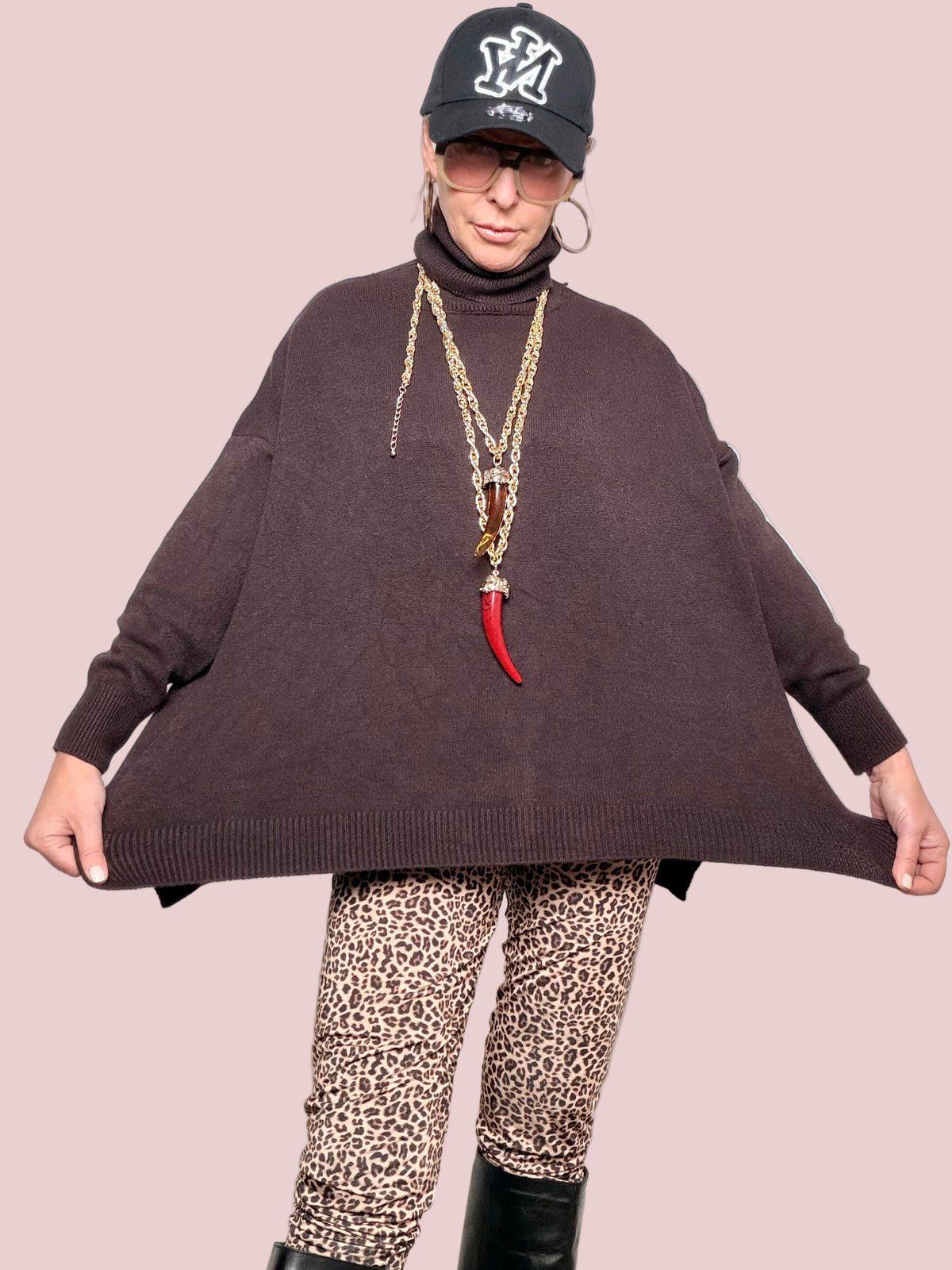 DEJA VU - Maglia Over Dolcevita Morbida