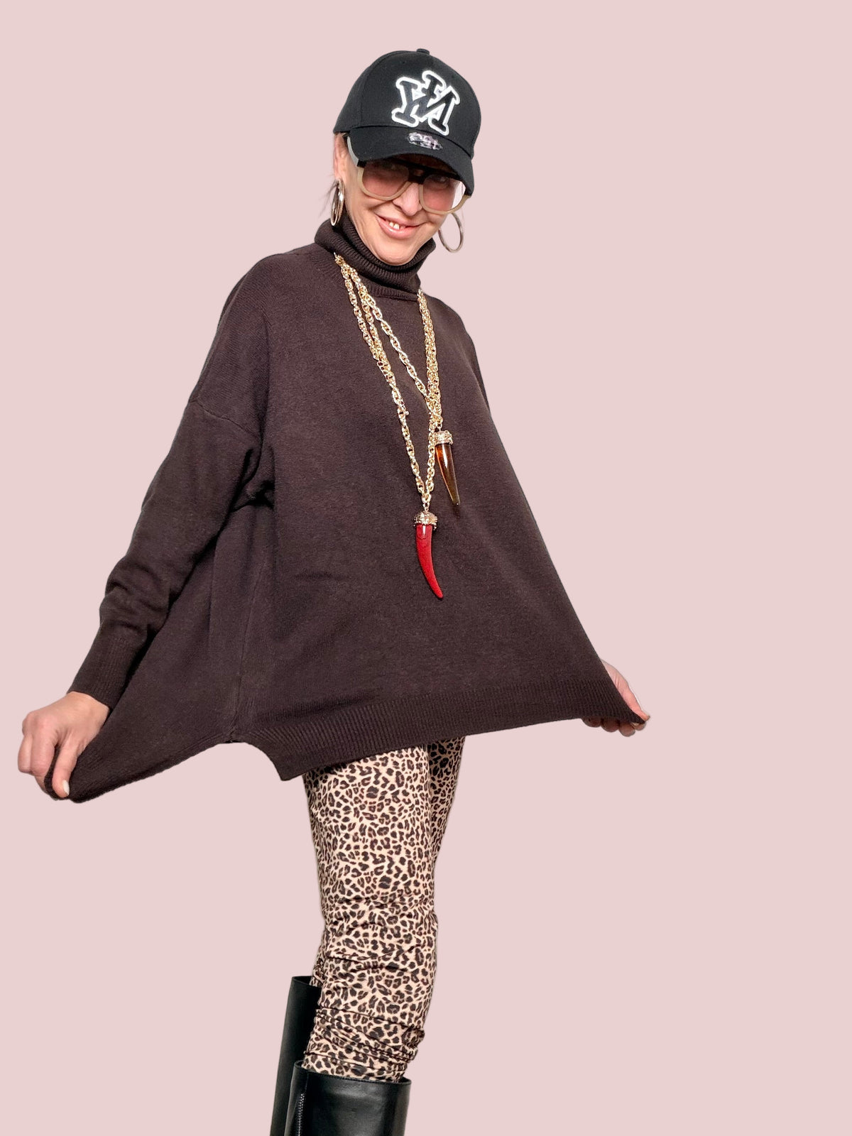 DEJA VU - Maglia Over Dolcevita Morbida