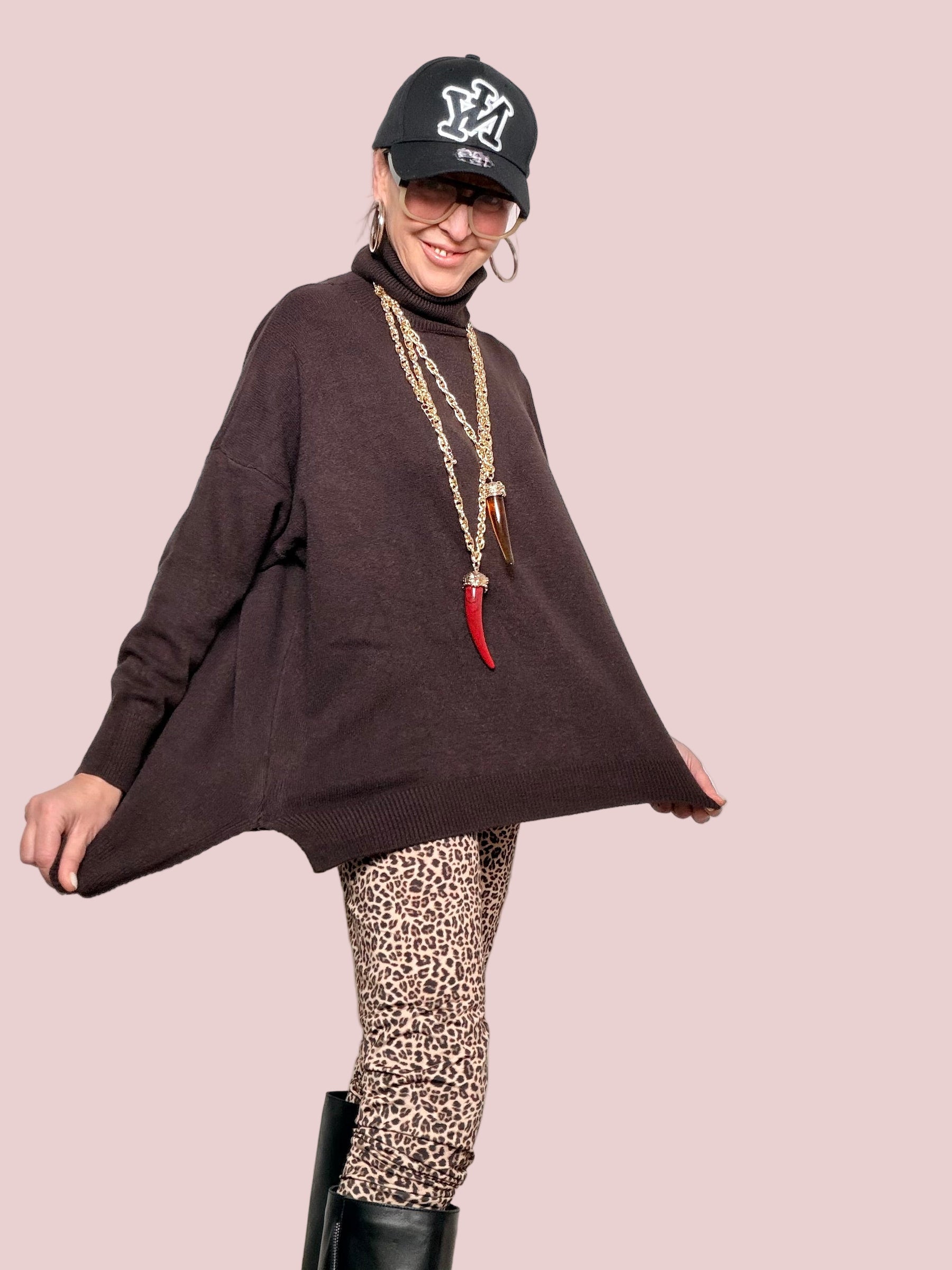 DEJA VU - Maglia Over Dolcevita Morbida