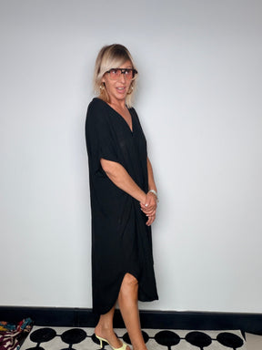 Abito kaftan nero - laterale