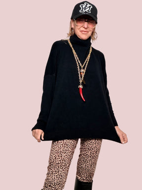 DEJA VU - Maglia Over Dolcevita Morbida