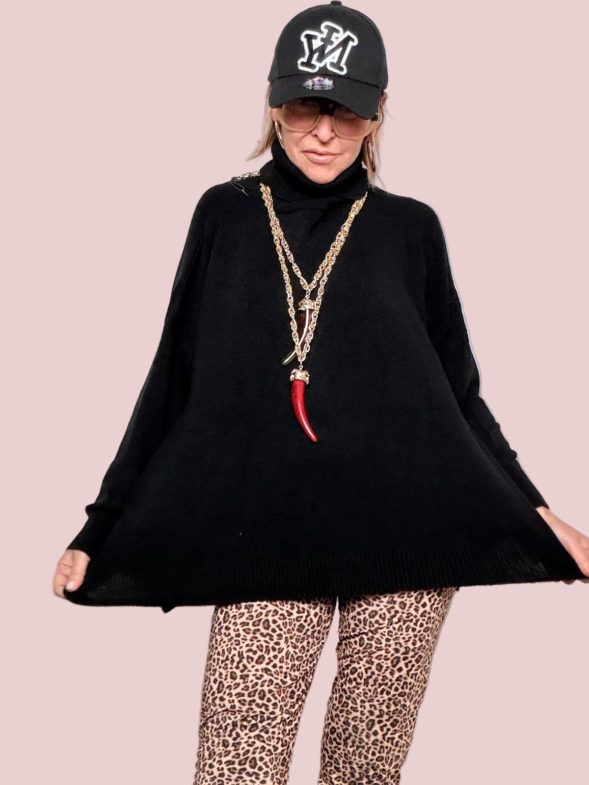 DEJA VU - Maglia Over Dolcevita Morbida