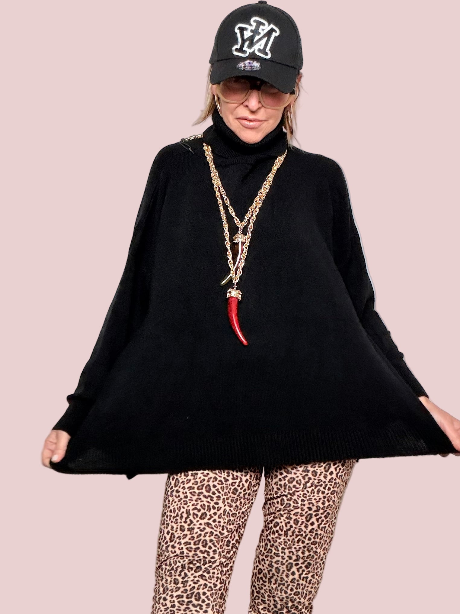 DEJA VU - Maglia Over Dolcevita Morbida