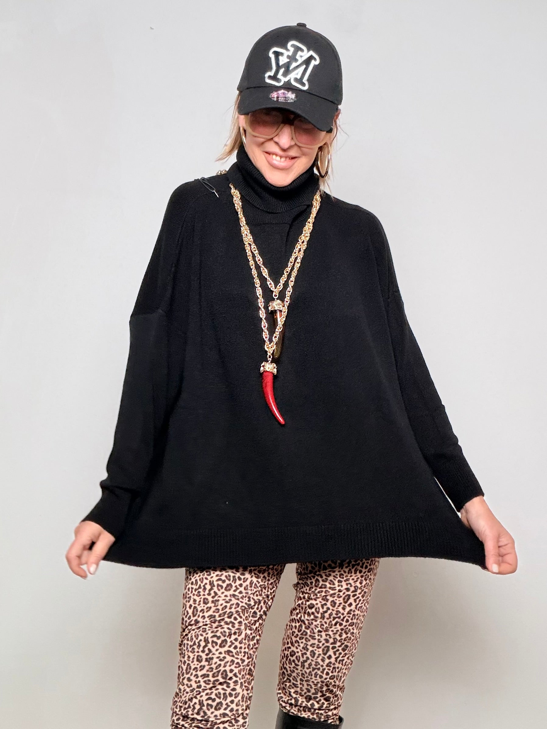 DEJA VU - Maglia Over Dolcevita Morbida