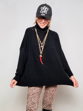 DEJA VU - Maglia Over Dolcevita Morbida