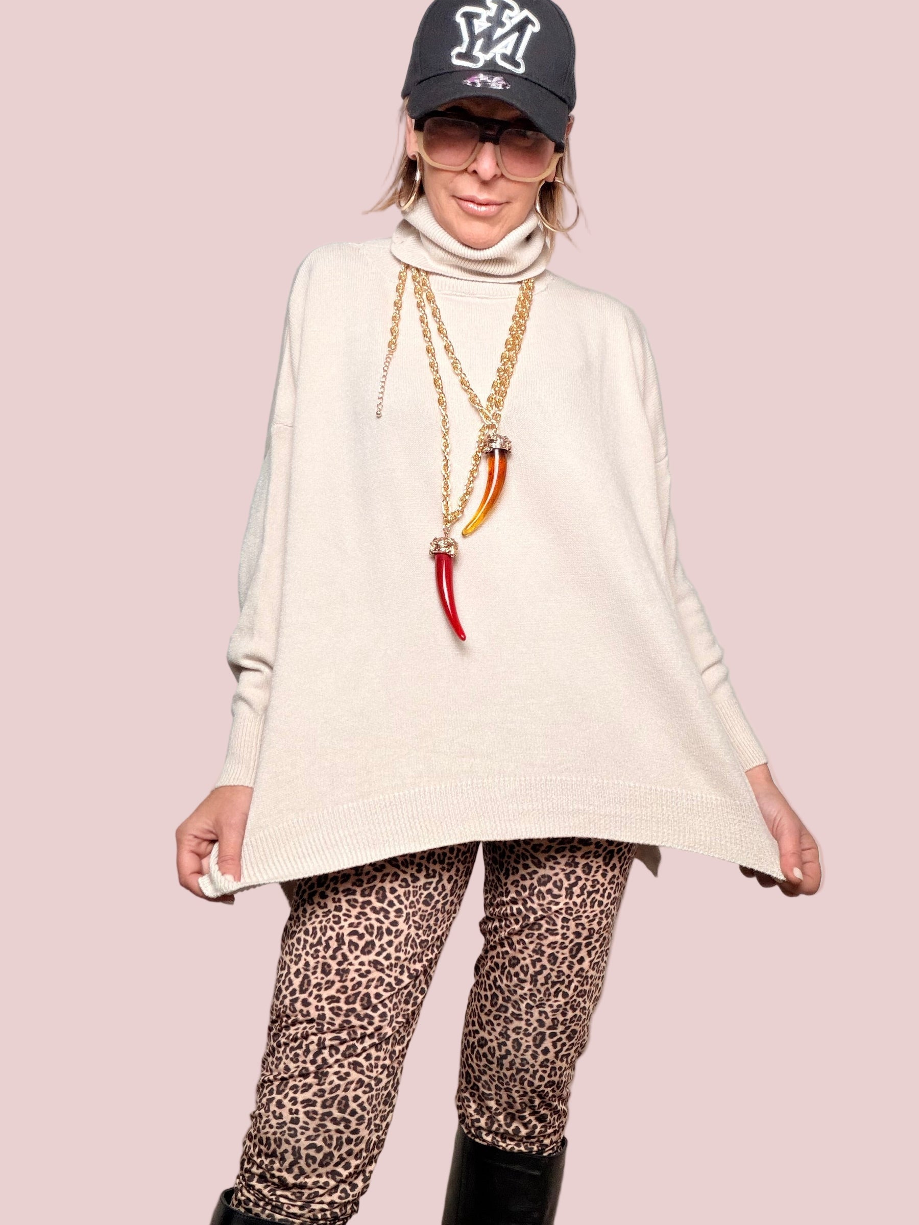 DEJA VU - Maglia Over Dolcevita Morbida