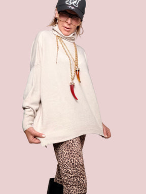 DEJA VU - Maglia Over Dolcevita Morbida