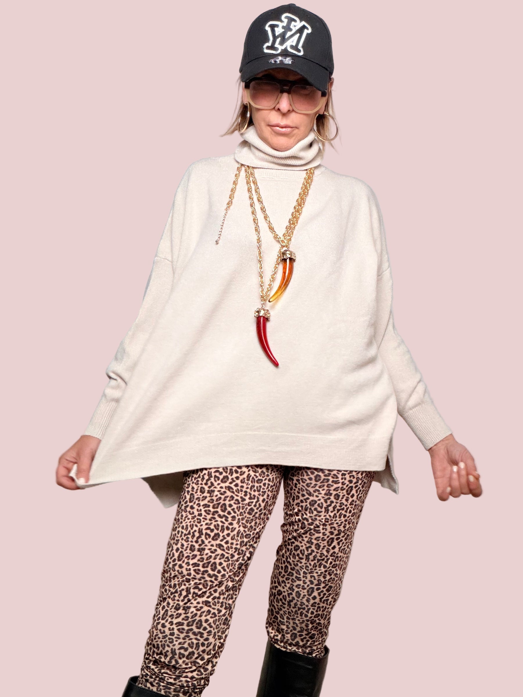 DEJA VU - Maglia Over Dolcevita Morbida