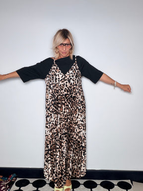 Abito maxi slip dress leopardata - movimento gonna