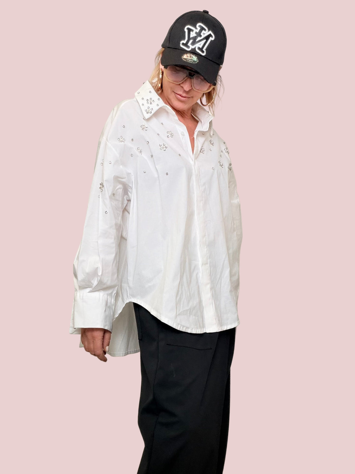 FEMALE - CAMICIA OVERSIZE CON GIOIELLO