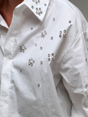 FEMALE - CAMICIA OVERSIZE CON GIOIELLO