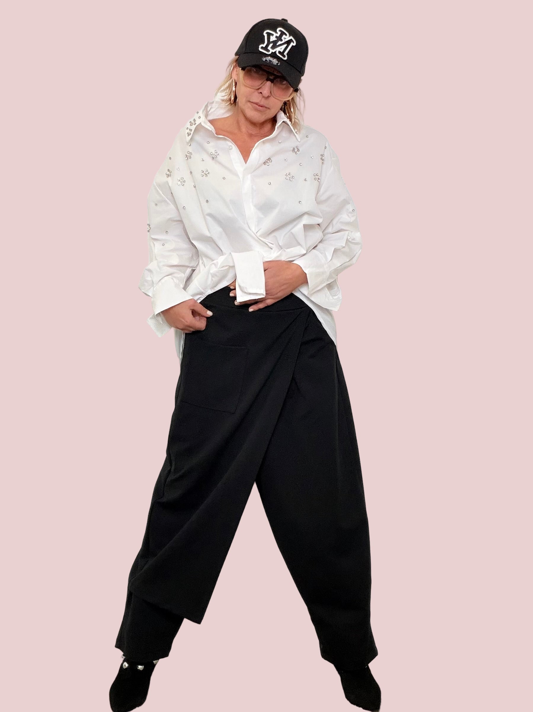 FEMALE - Pantalone over con drappeggio frontale