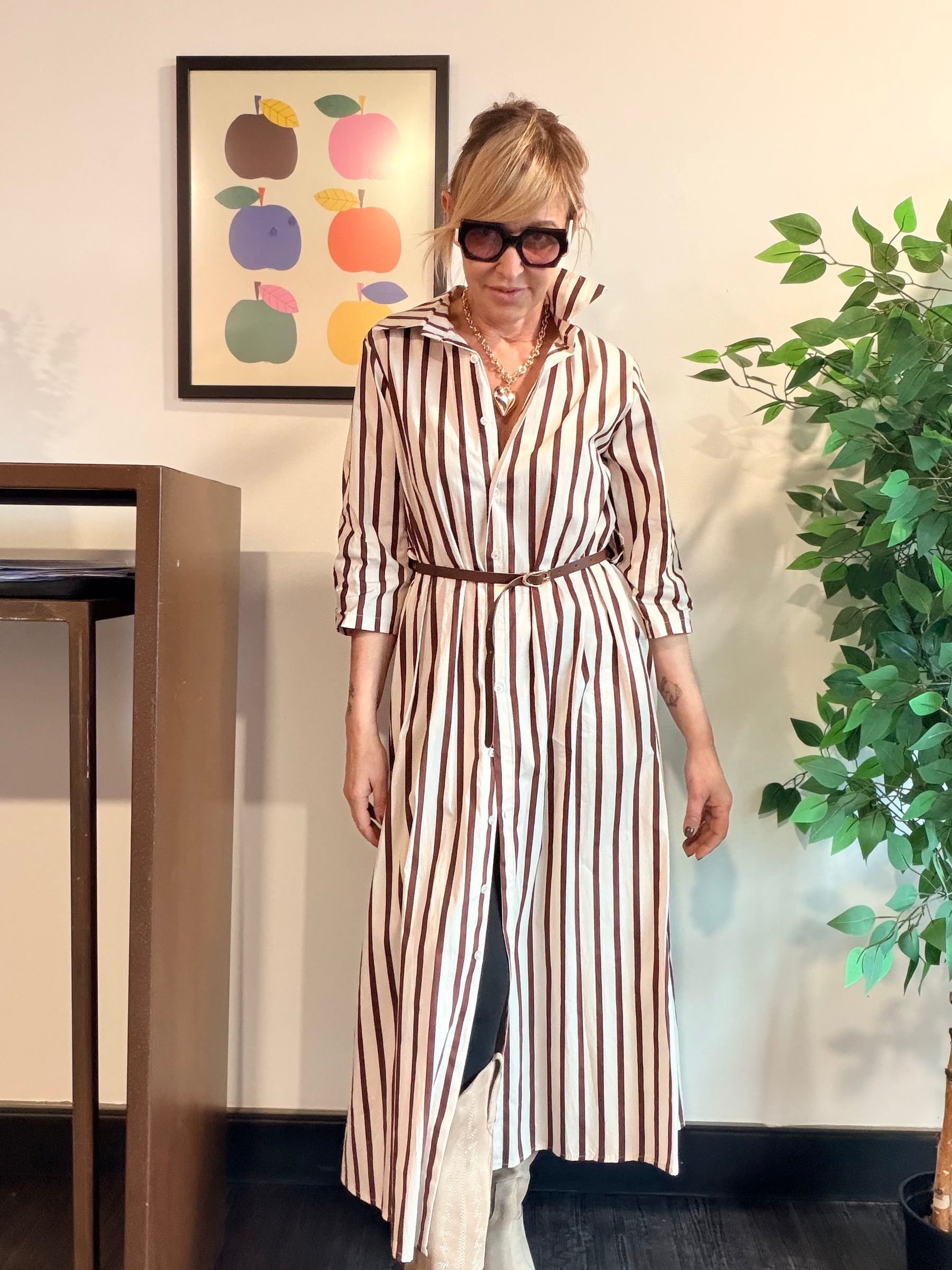 Abito Chemisier Righe Maxi