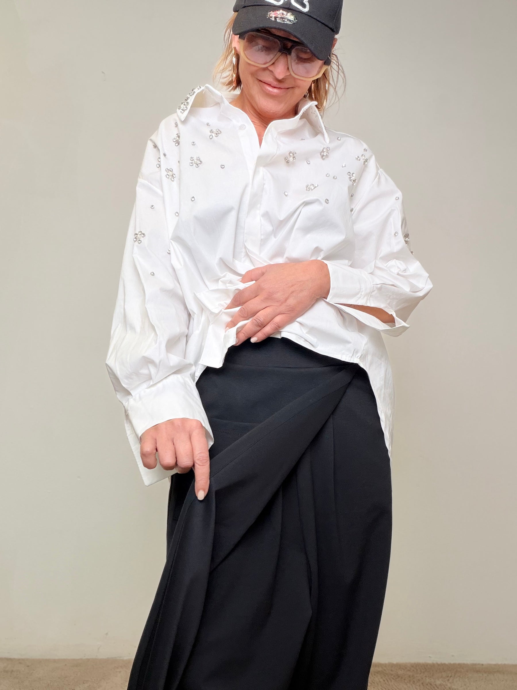 FEMALE - Pantalone over con drappeggio frontale