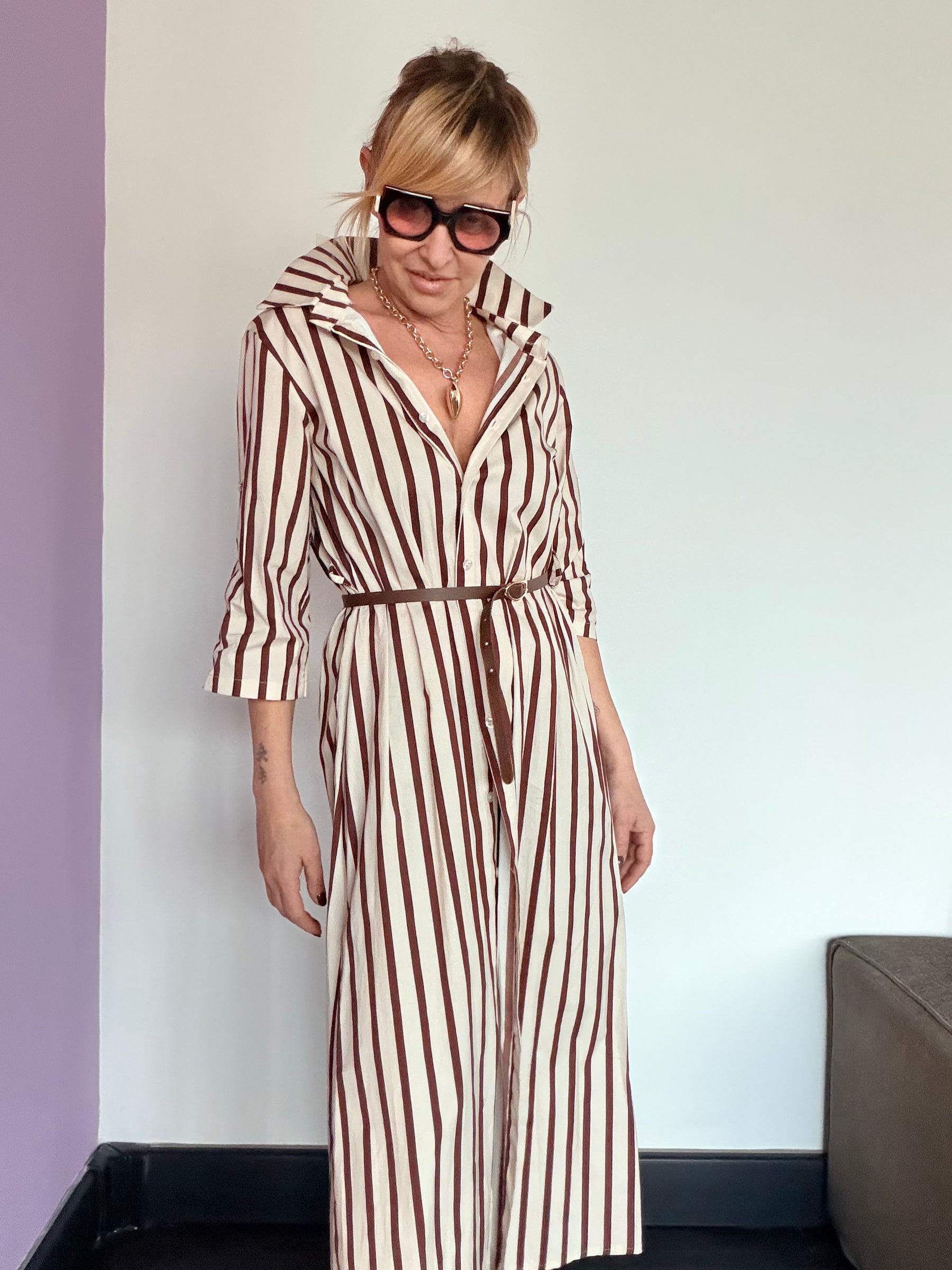 Abito Chemisier Righe Maxi
