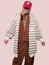 FEMALE - Cardigan morbido a righe con cuori
