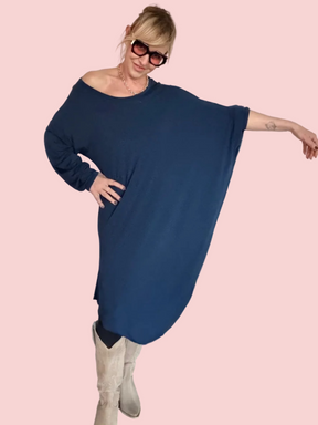 Abito Oversize Asimmetrico Off-Shoulder