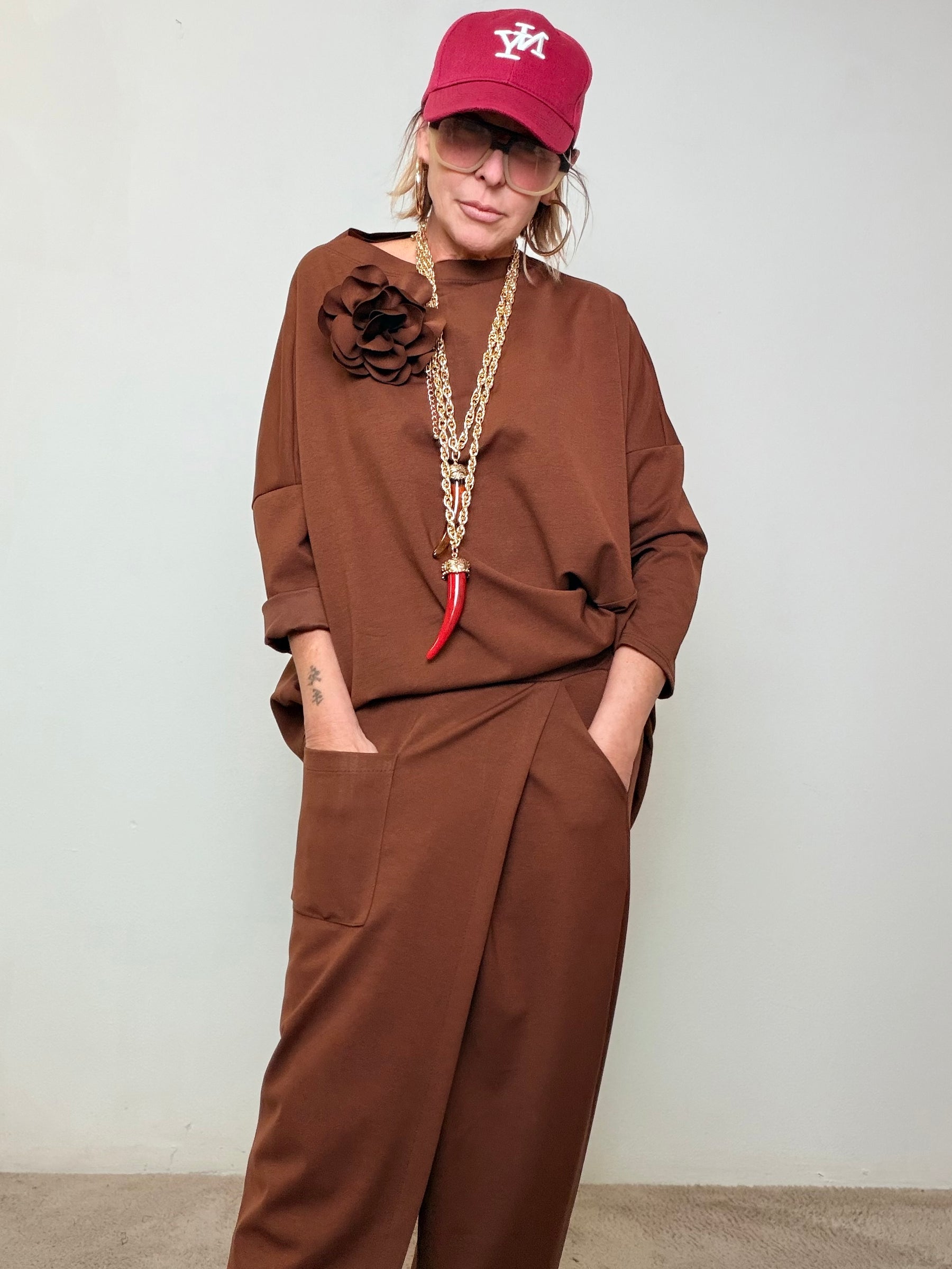 FEMALE - Pantalone over con drappeggio frontale