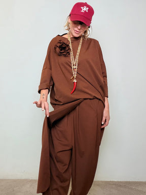 FEMALE - Pantalone over con drappeggio frontale