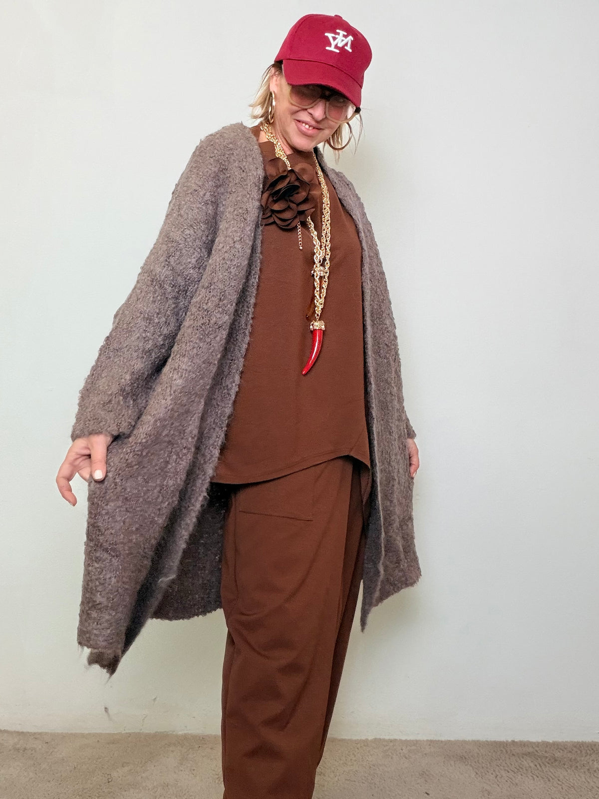 FEMALE - Cardigan lungo morbido boucle