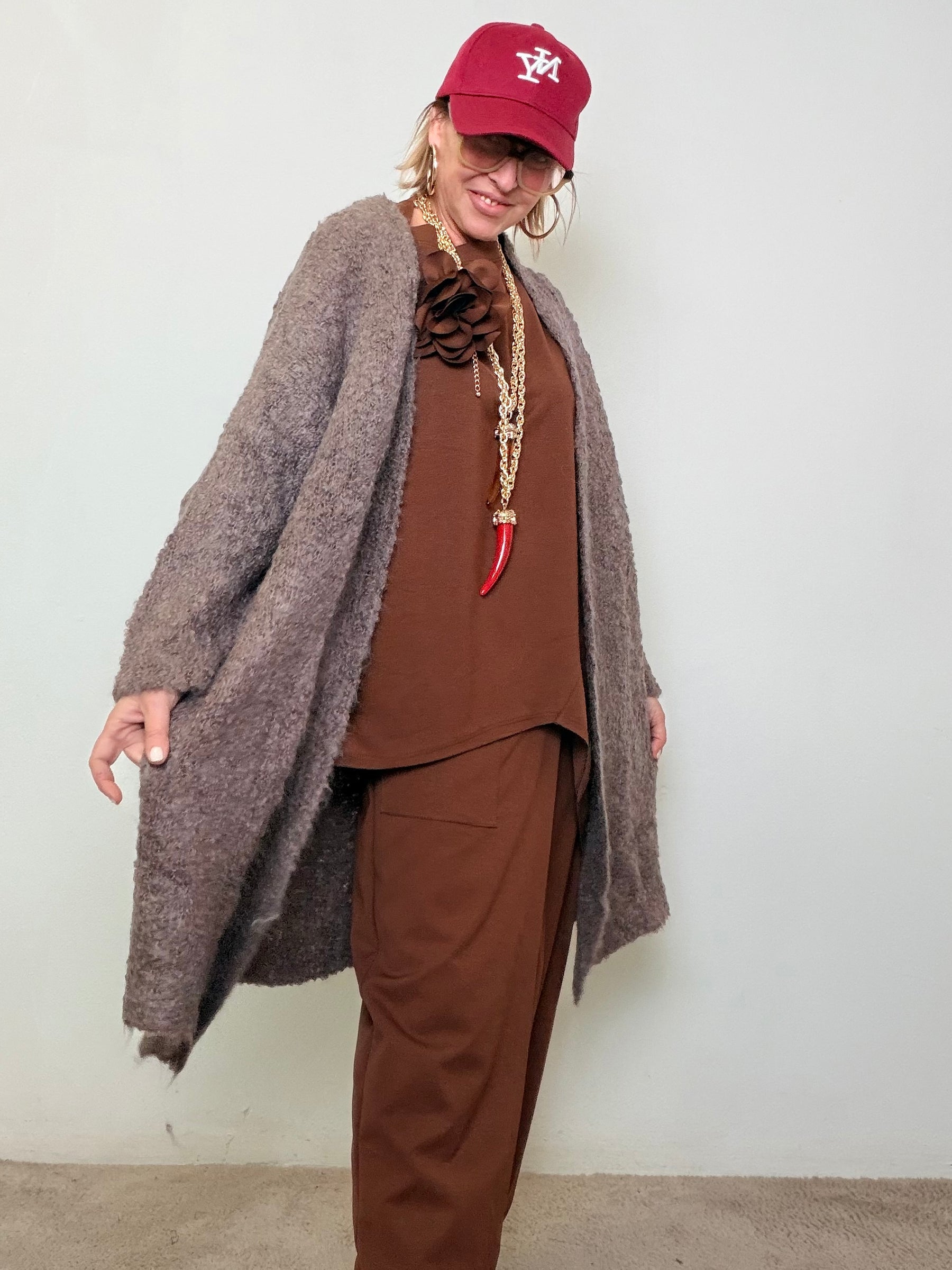 FEMALE - Cardigan lungo morbido boucle