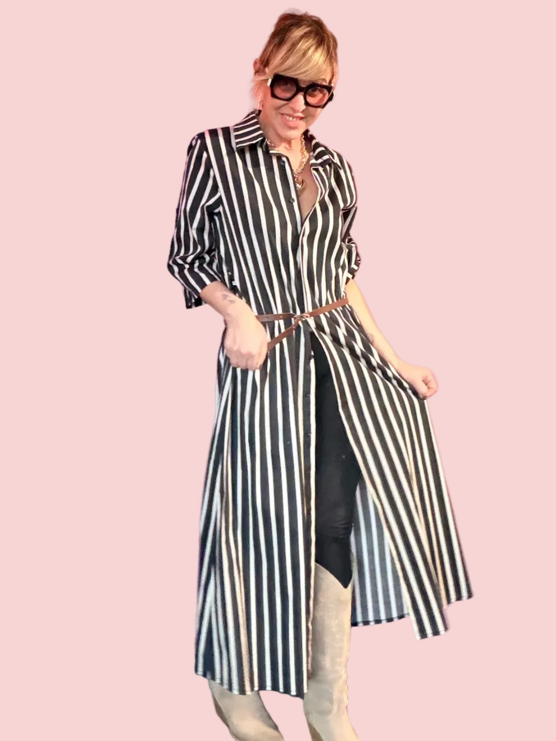 Abito Chemisier Righe Maxi
