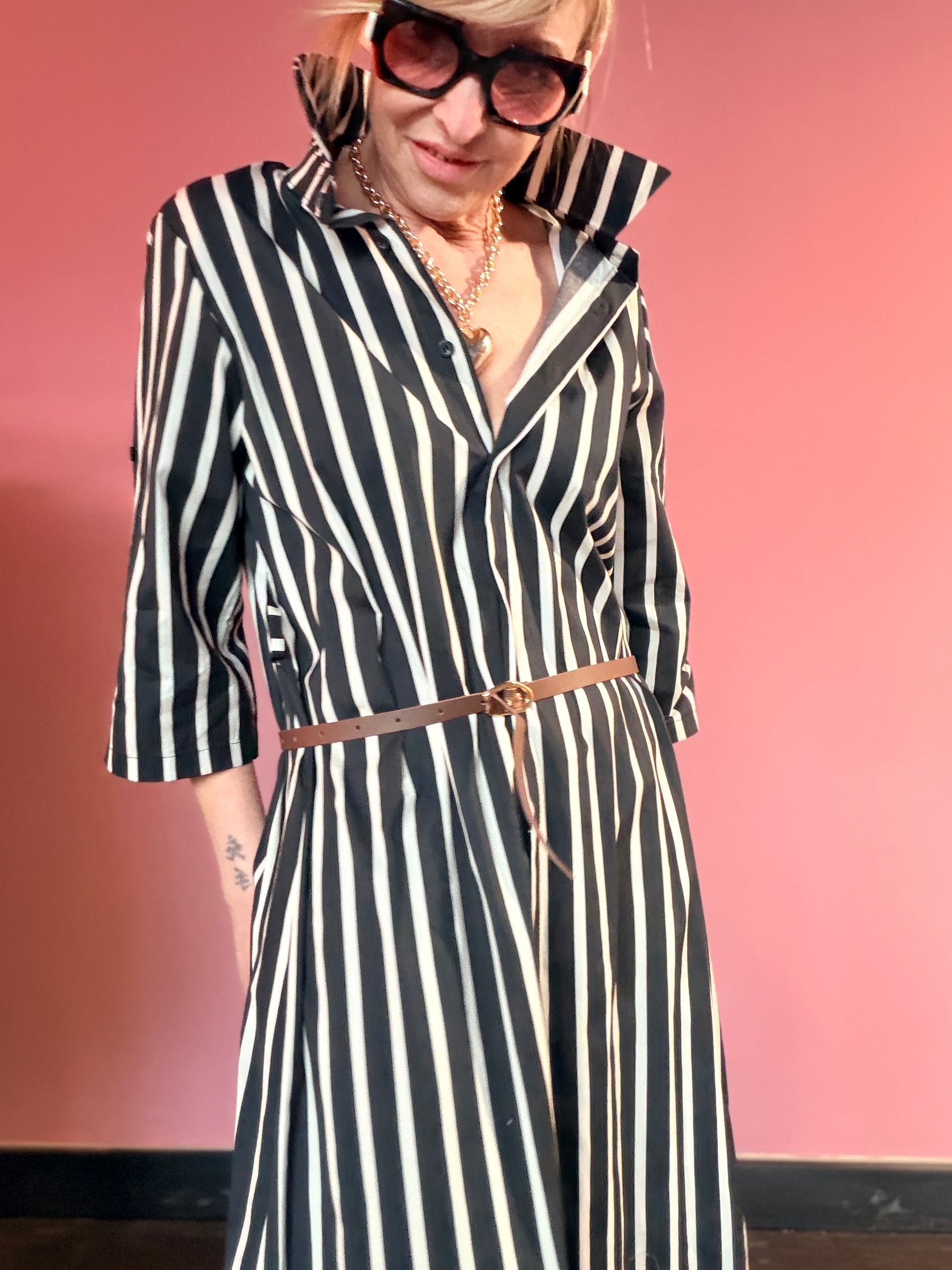 Abito Chemisier Righe Maxi