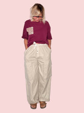Pantaloni Cargo Verde Militare con Cintura a Corda