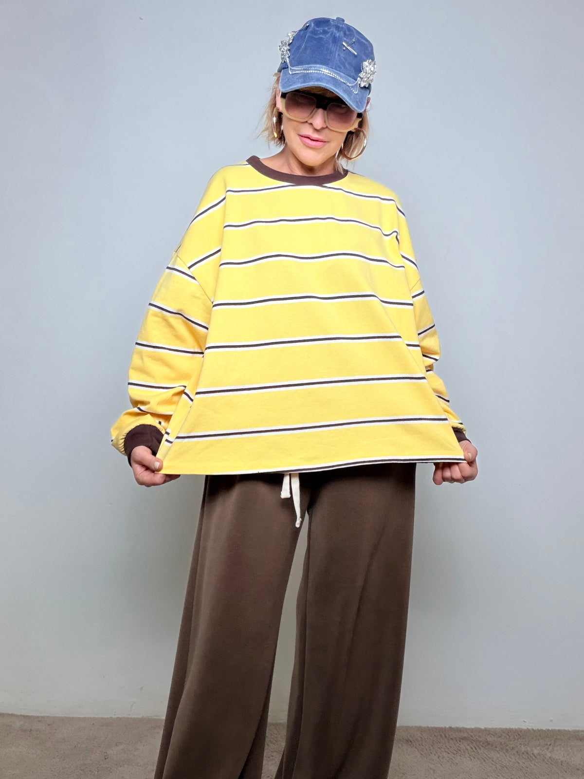 FEMALE - FELPA RIGHE OVERSIZE