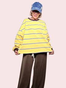 FEMALE - FELPA RIGHE OVERSIZE