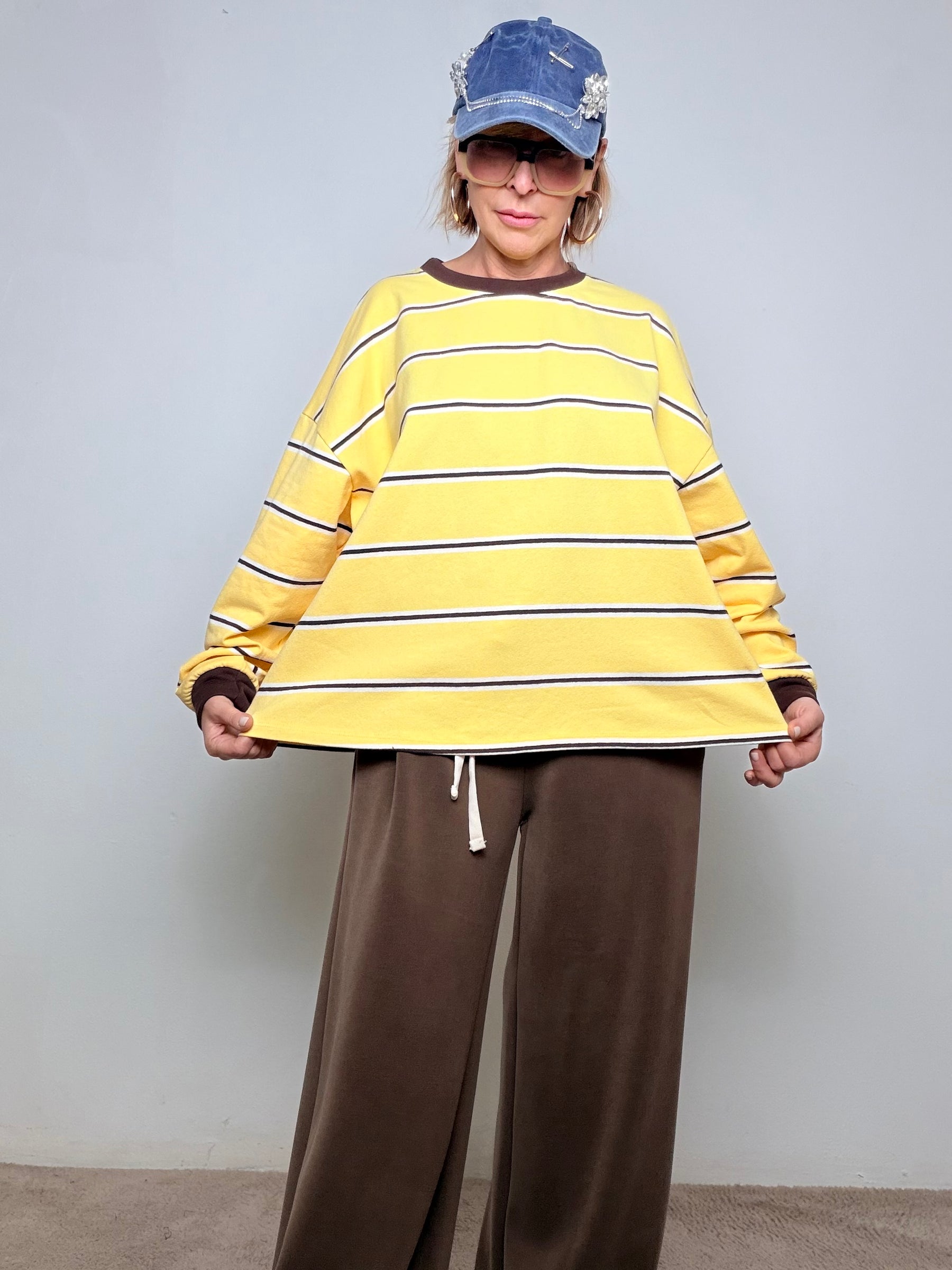 FEMALE - FELPA RIGHE OVERSIZE