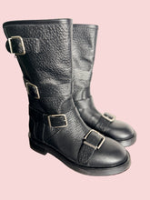 Stivale Anfibio Biker in Pelle Martellata
