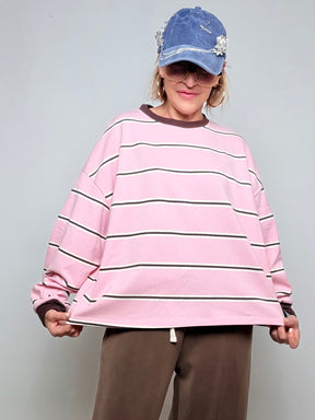 FEMALE - FELPA RIGHE OVERSIZE