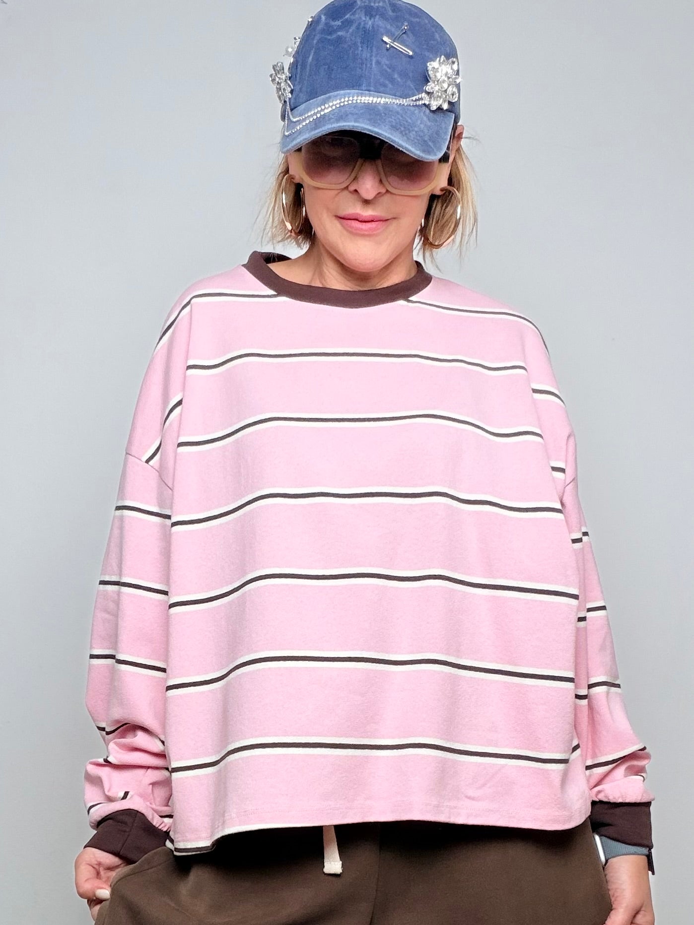 FEMALE - FELPA RIGHE OVERSIZE